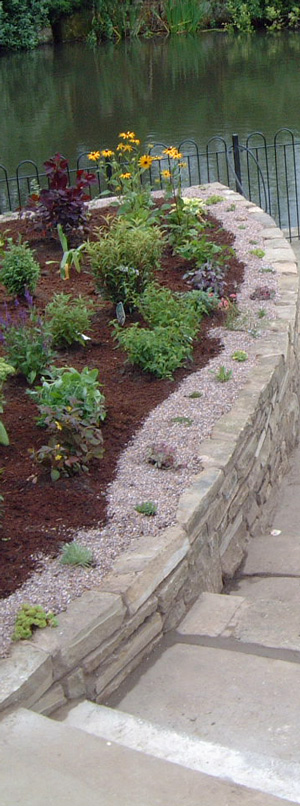 Wall and planting